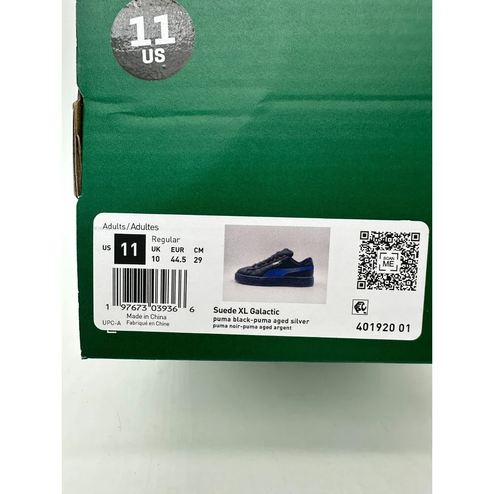 Puma Suede XL Galactic Men's Size 11 Silver Black Athletic Shoes 401920 01